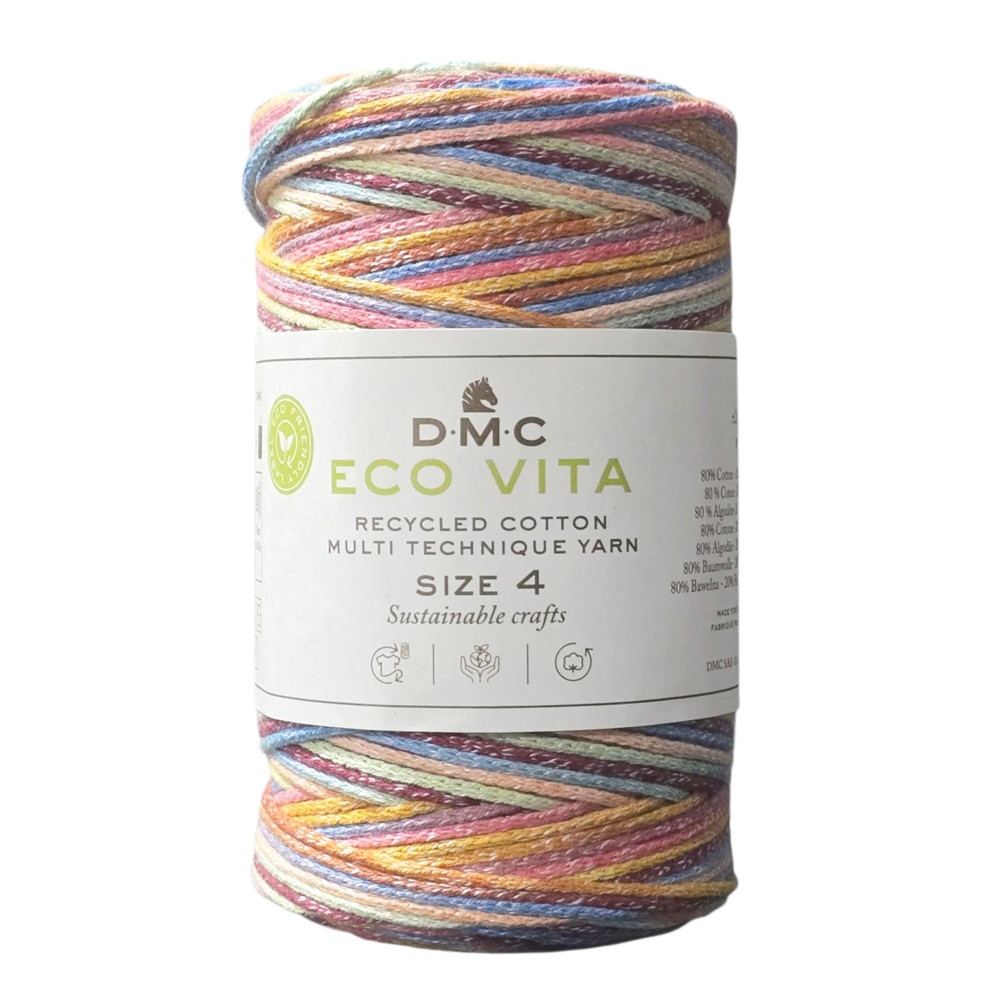 DMC Eco Vita 4 Sfumato – Cordino in Cotone Riciclato 250g per Uncinetto e Borse