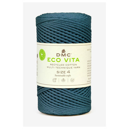 DMC Eco Vita 4 cordino in cotone riciclato 250g per borse e cestini all’uncinetto Ottanio 78