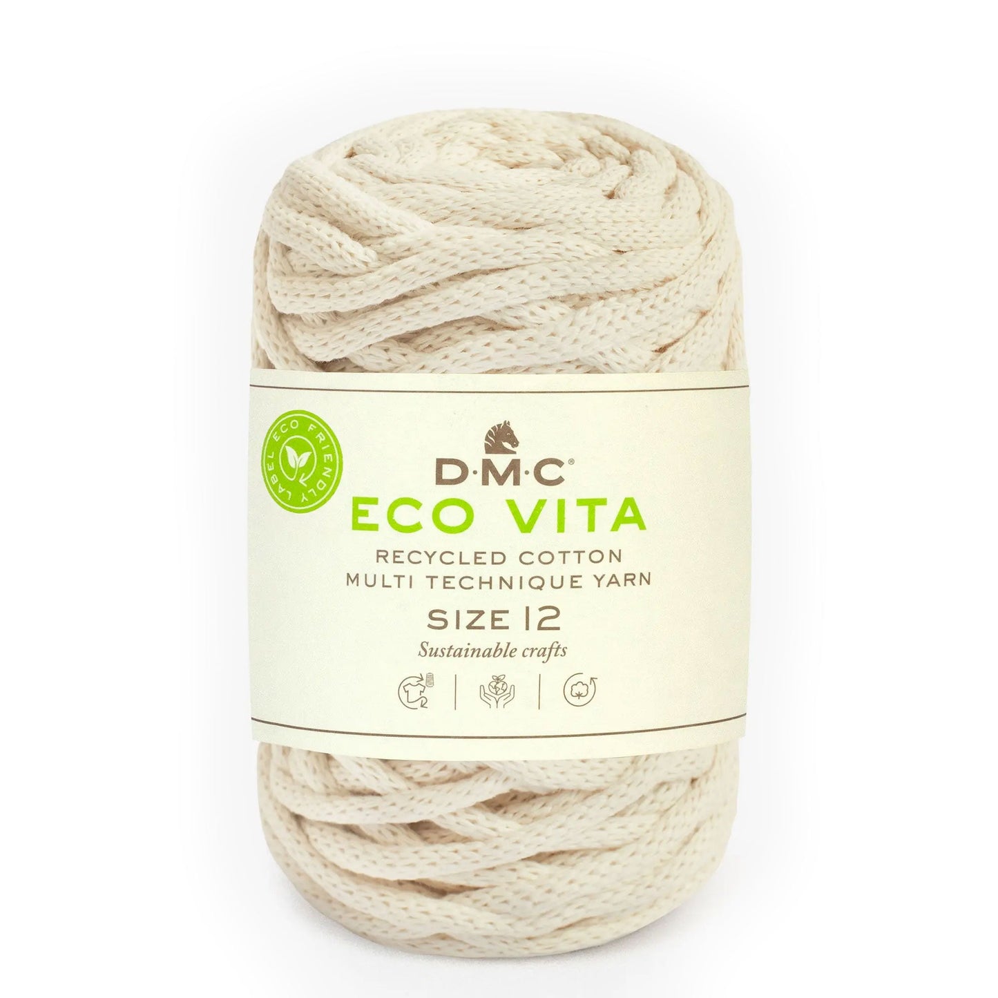 DMC Eco Vita 12 cordino spesso in cotone riciclato 250g per cestini e arredo Panna 31