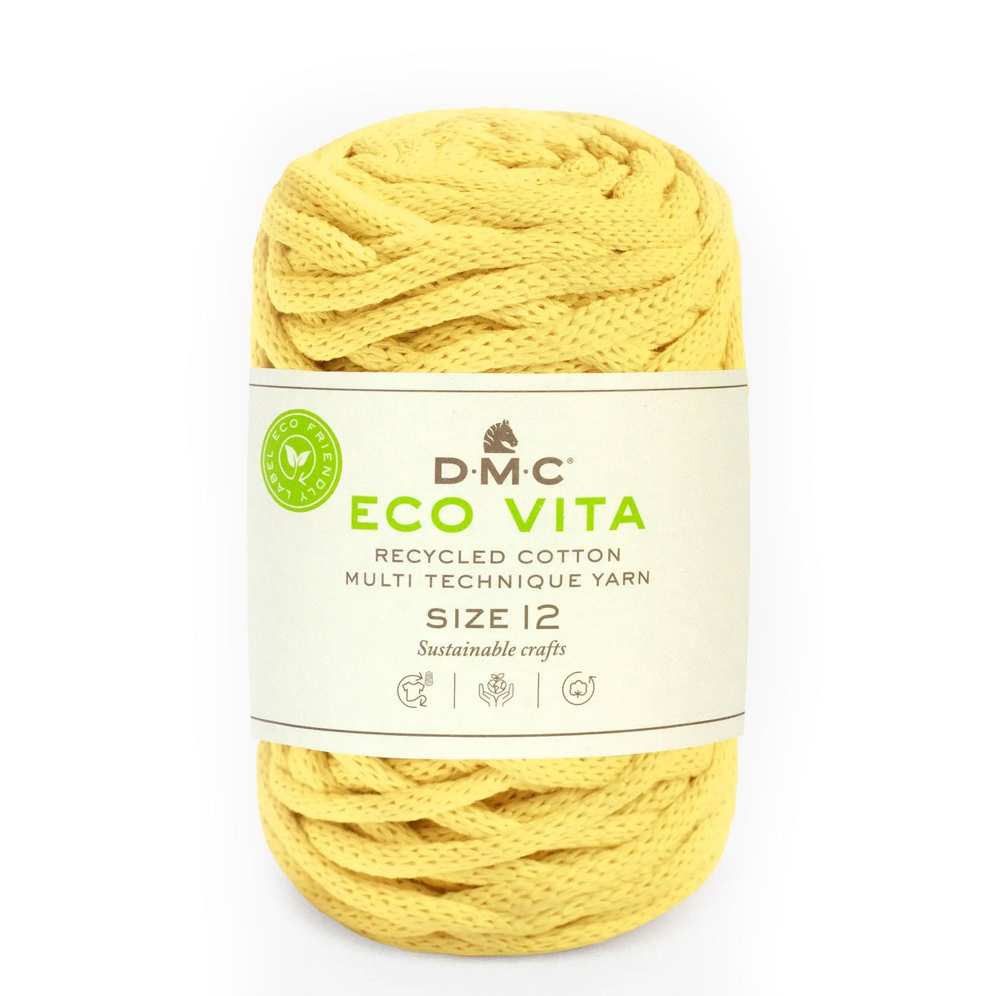 DMC Eco Vita 12 cordino spesso in cotone riciclato 250g per cestini e arredo Pulcino 91