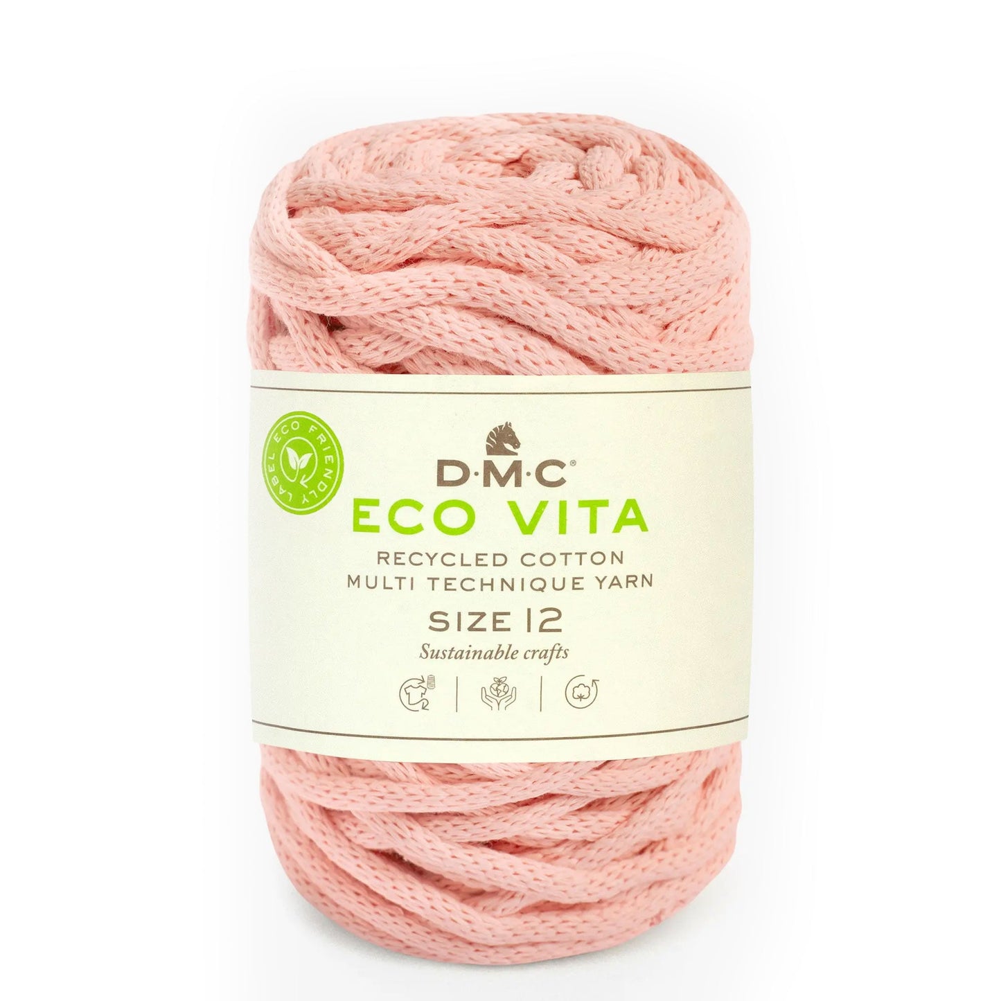 DMC Eco Vita 12 cordino spesso in cotone riciclato 250g per cestini e arredo Rosa 41