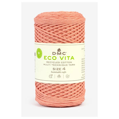 DMC Eco Vita 4 cordino in cotone riciclato 250g per borse e cestini all’uncinetto Salmone 59