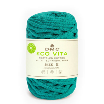 DMC Eco Vita 12 cordino spesso in cotone riciclato 250g per cestini e arredo Turchese 82