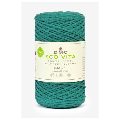 DMC Eco Vita 4 cordino in cotone riciclato 250g per borse e cestini all’uncinetto Turchese 89