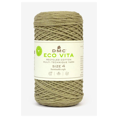 DMC Eco Vita 4 cordino in cotone riciclato 250g per borse e cestini all’uncinetto Verde Militare 8