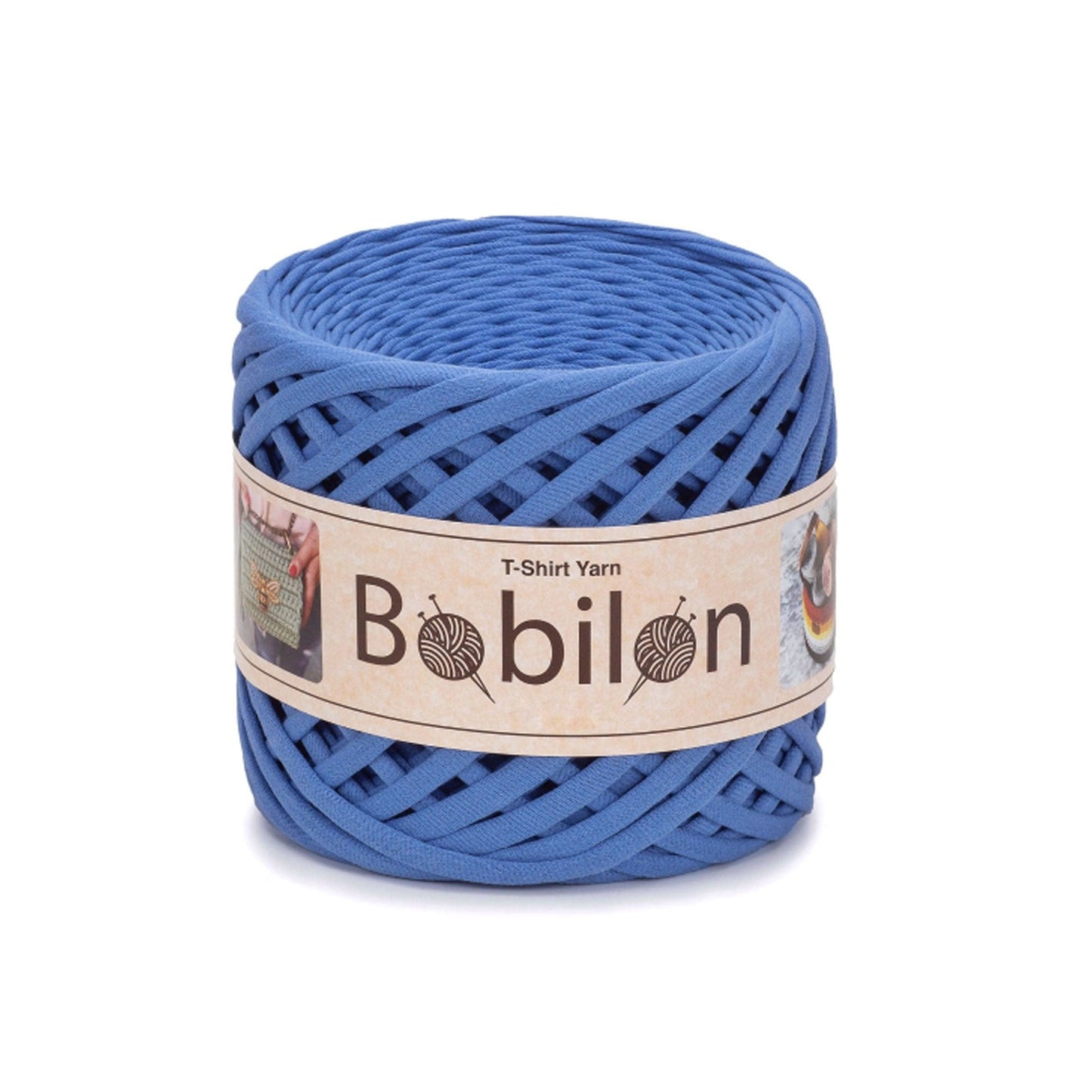 Fettuccia Bobilon Medium 7-9 mm filato T-shirt per borse e cestini – colore cornflower