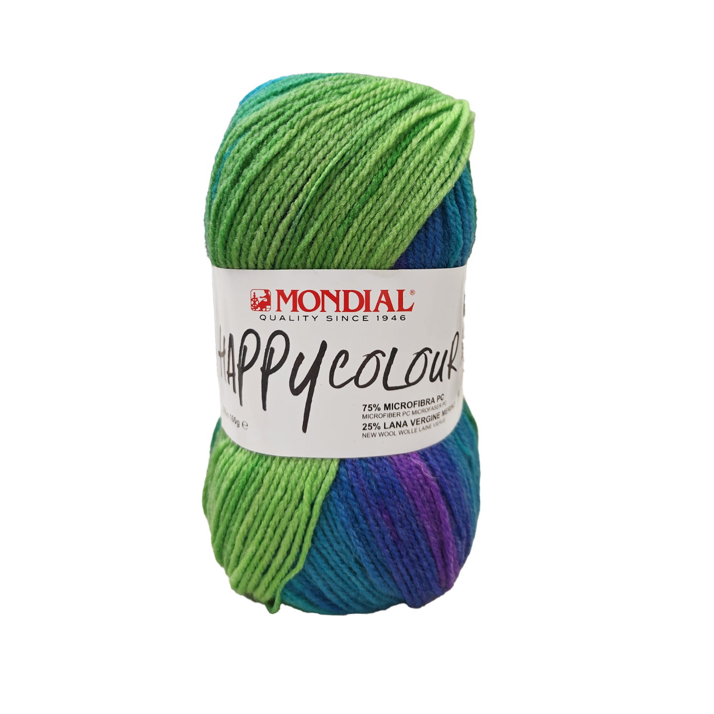 Happy Colour Mondial 100g – Filato Misto Lana Merino e Microfibra Multicolor 350m