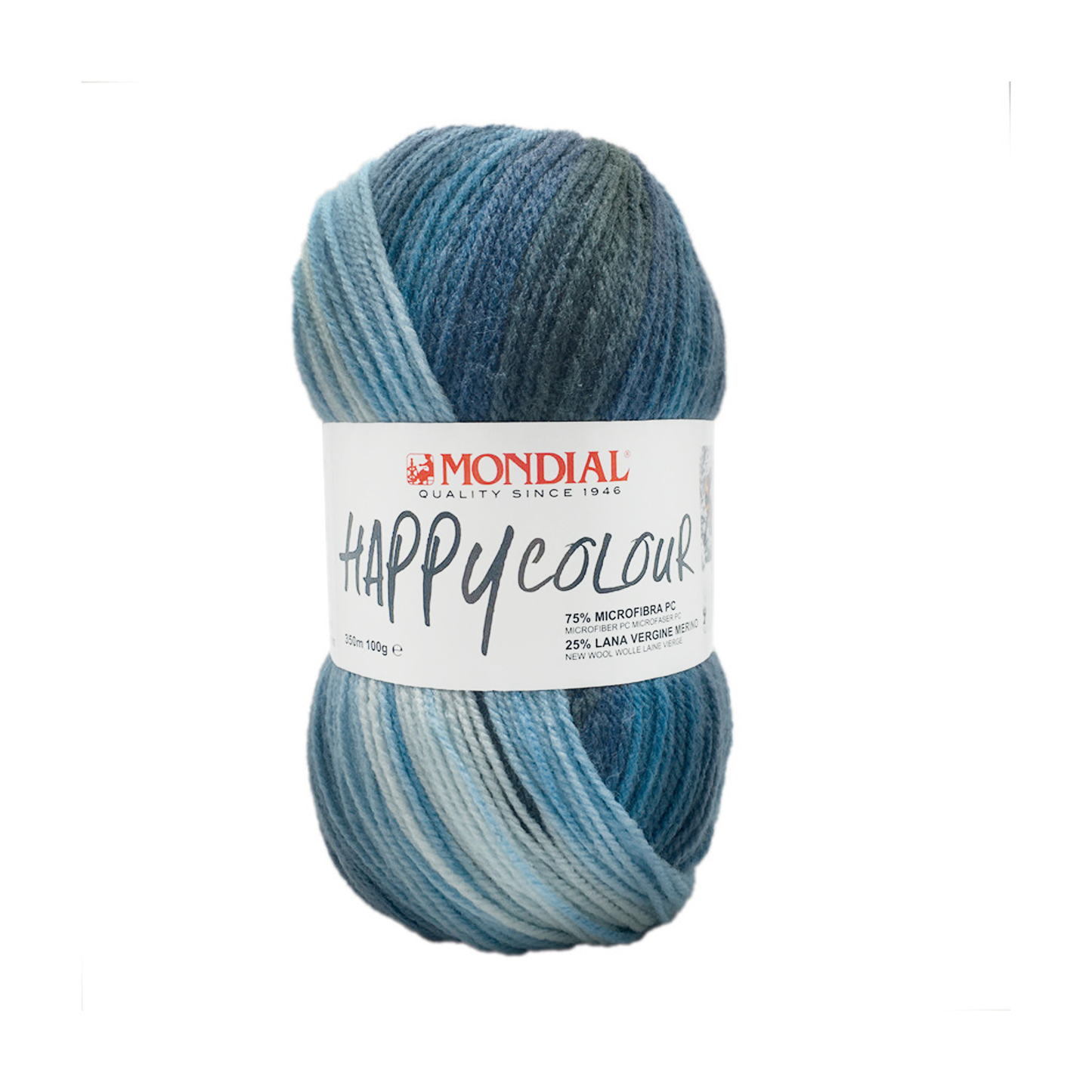 Happy Colour Mondial 100g – Filato Misto Lana Merino e Microfibra Multicolor 350m