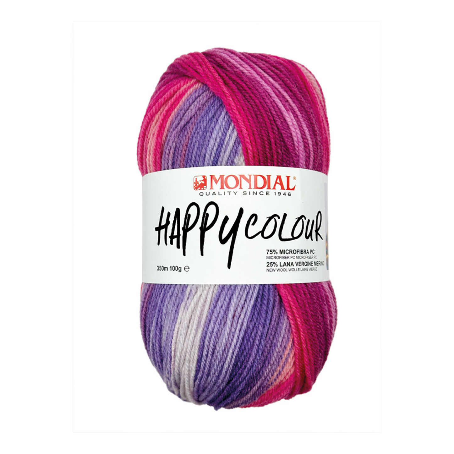 Happy Colour Mondial 100g – Filato Misto Lana Merino e Microfibra Multicolor 350m