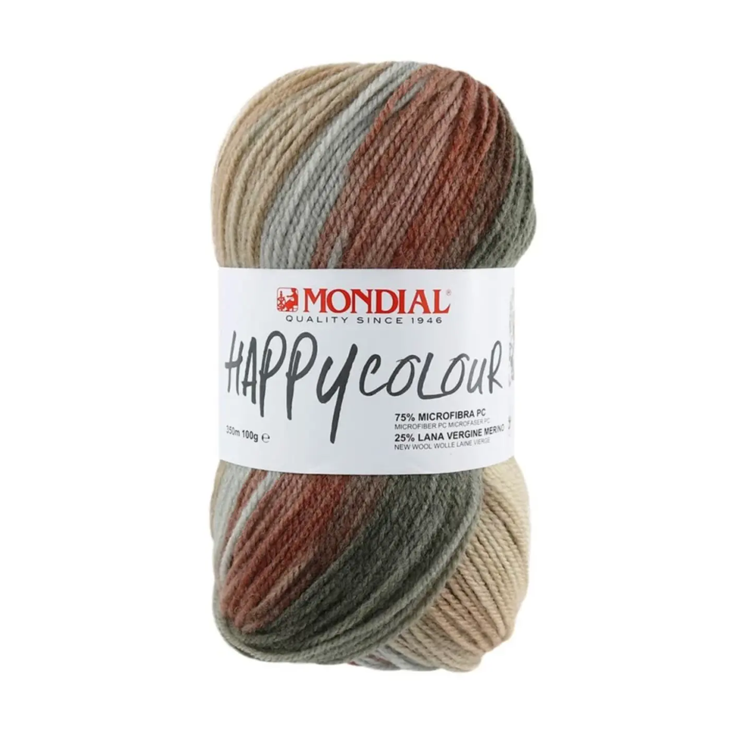 Happy Colour Mondial 100g – Filato Misto Lana Merino e Microfibra Multicolor 350m