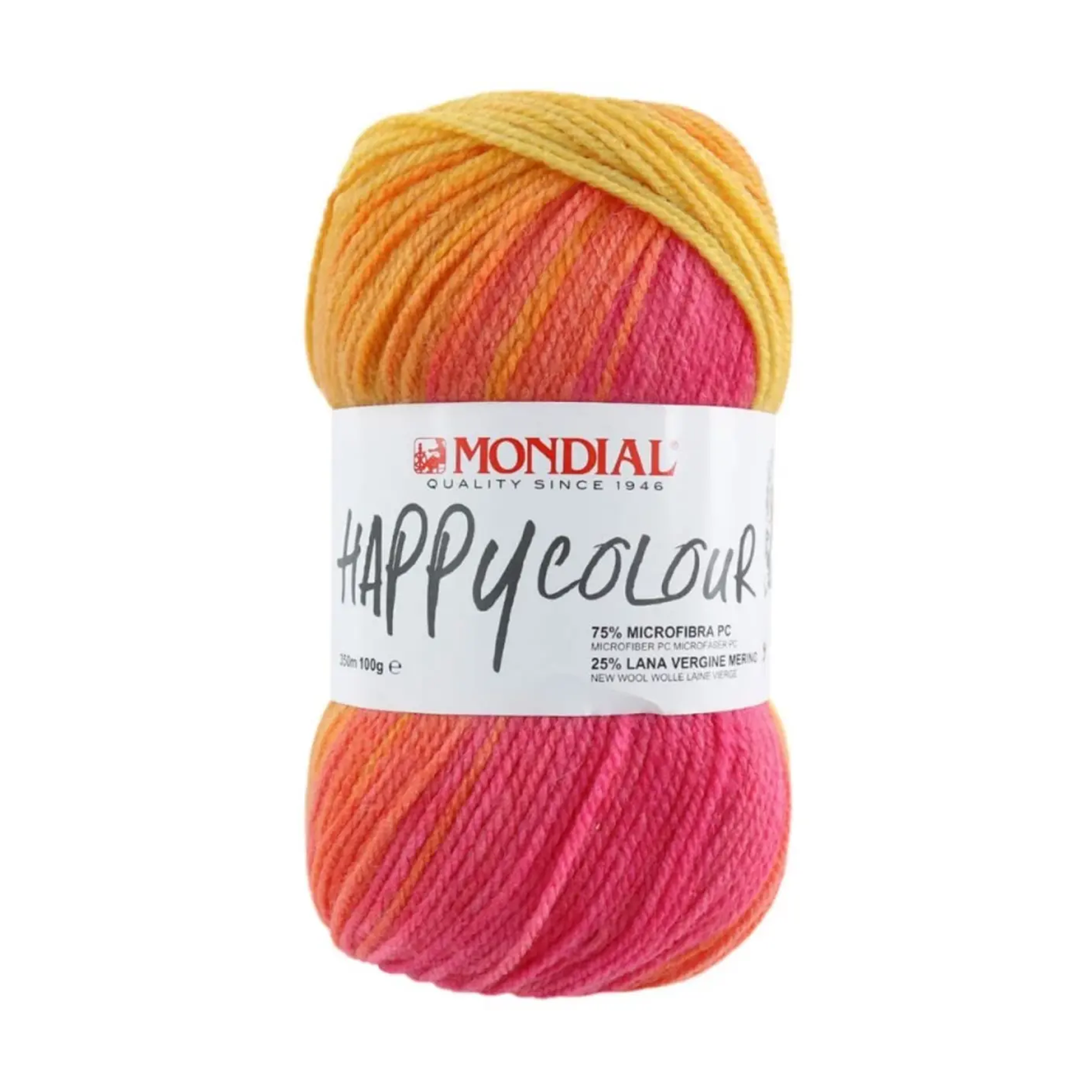 Happy Colour Mondial 100g – Filato Misto Lana Merino e Microfibra Multicolor 350m