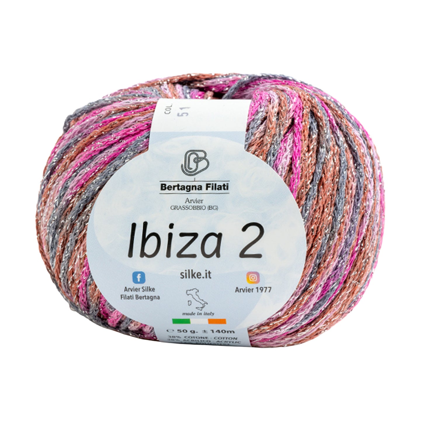 Filato Ibiza 2 Silke | Cotone Lurex Estivo per Top, Copricostumi e Accessori Mare