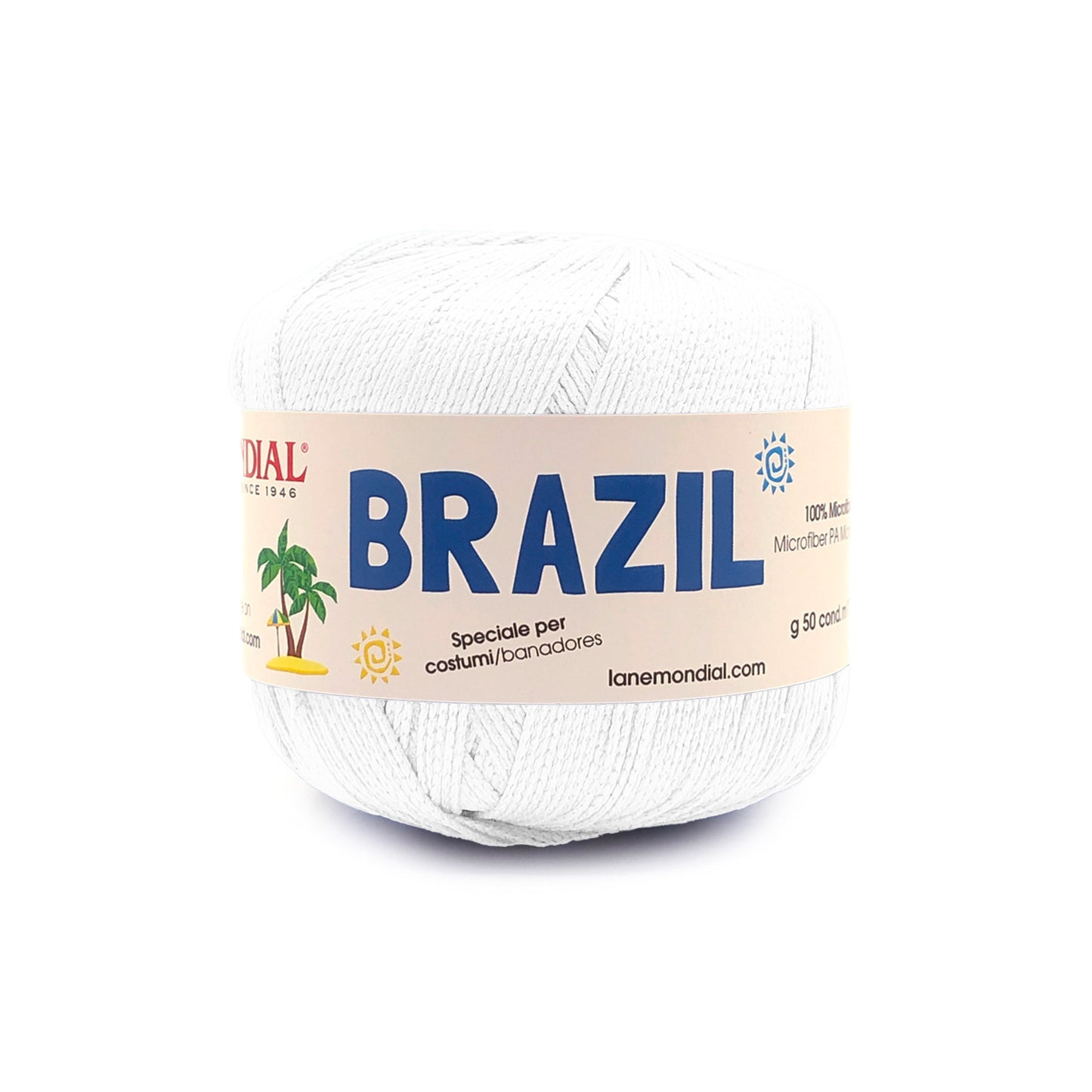 gomitolo brazil mondial filato costumi uncinetto Bianco 620