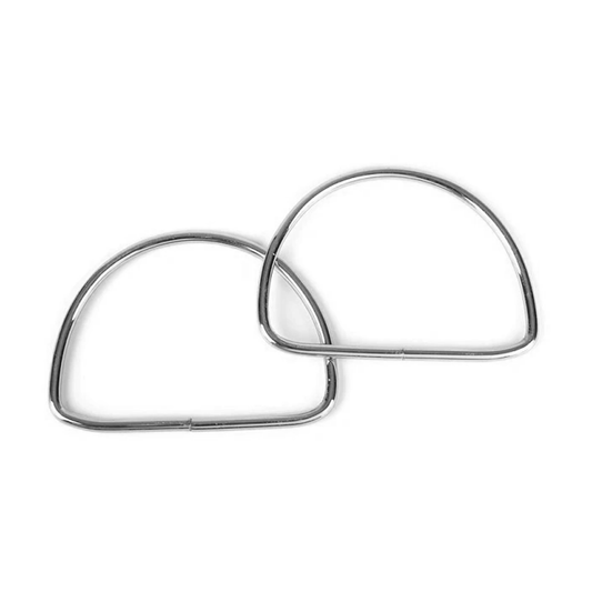 manici mezza luna 13.5x10cm argento per borse all'uncinetto