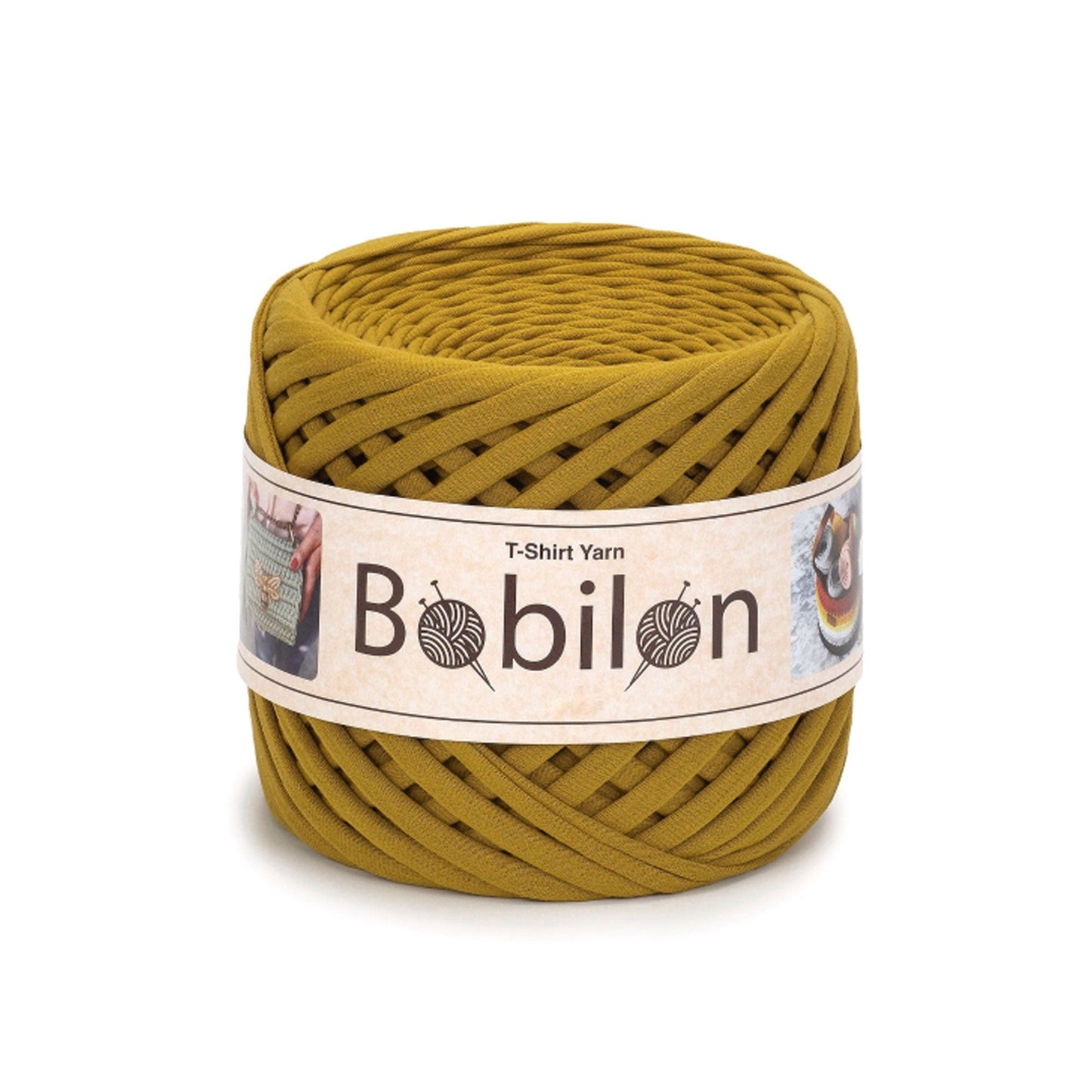 Fettuccia Bobilon Medium 7-9 mm filato T-shirt per borse e cestini – colore golden lime