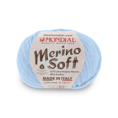 gomitolo mondial merino soft lana merino acrilico Azzurro Baby 081