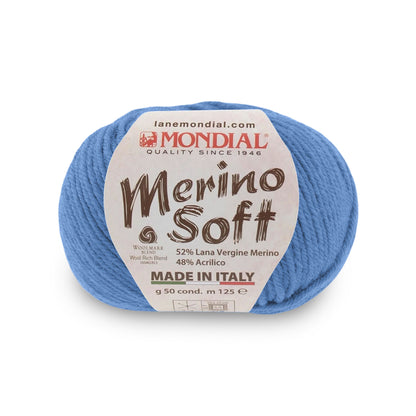 gomitolo mondial merino soft lana merino acrilico Blu Chiaro 187