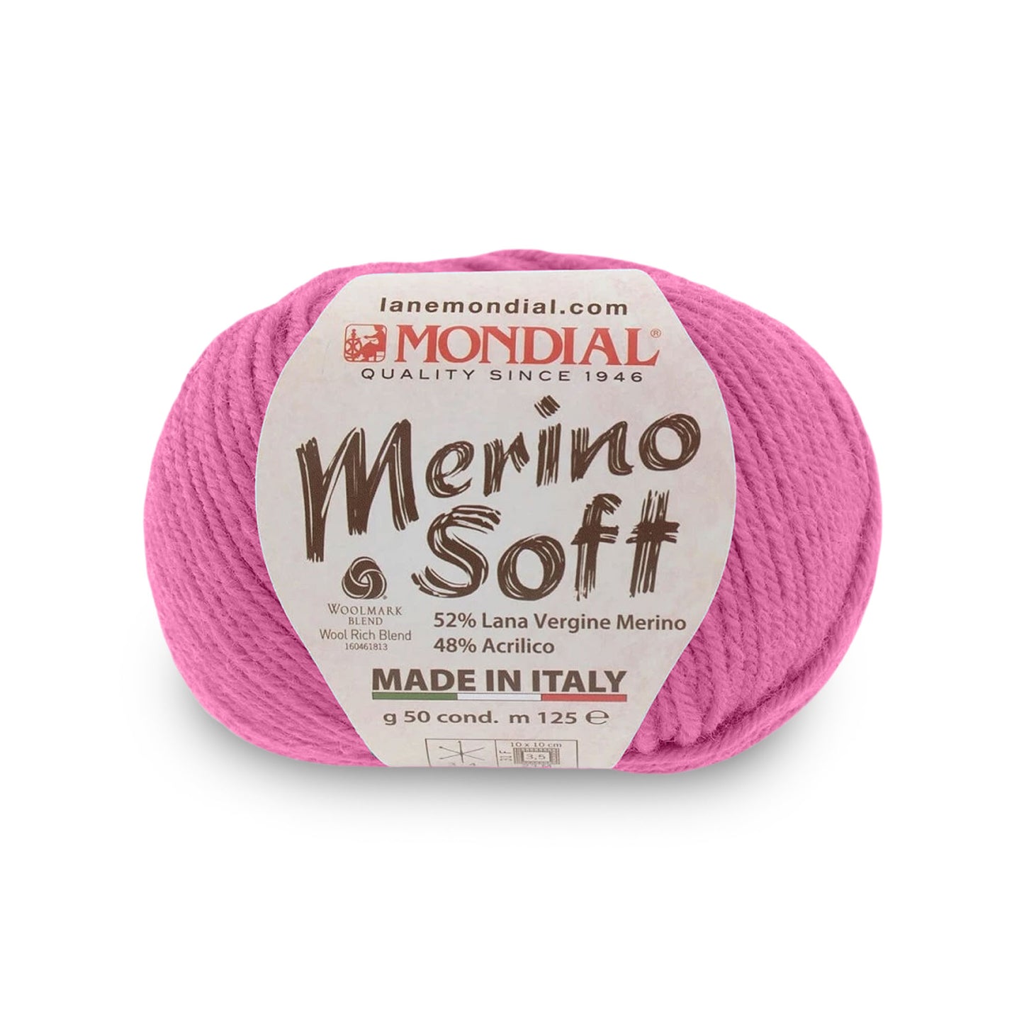 gomitolo mondial merino soft lana merino acrilico Ciclamino Forte 103