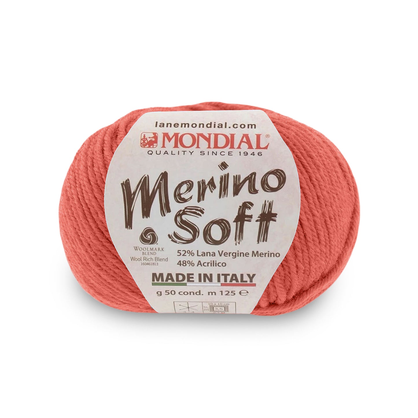 gomitolo mondial merino soft lana merino acrilico Corallo 360