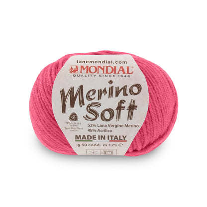 gomitolo mondial merino soft lana merino acrilico Fucsia 162