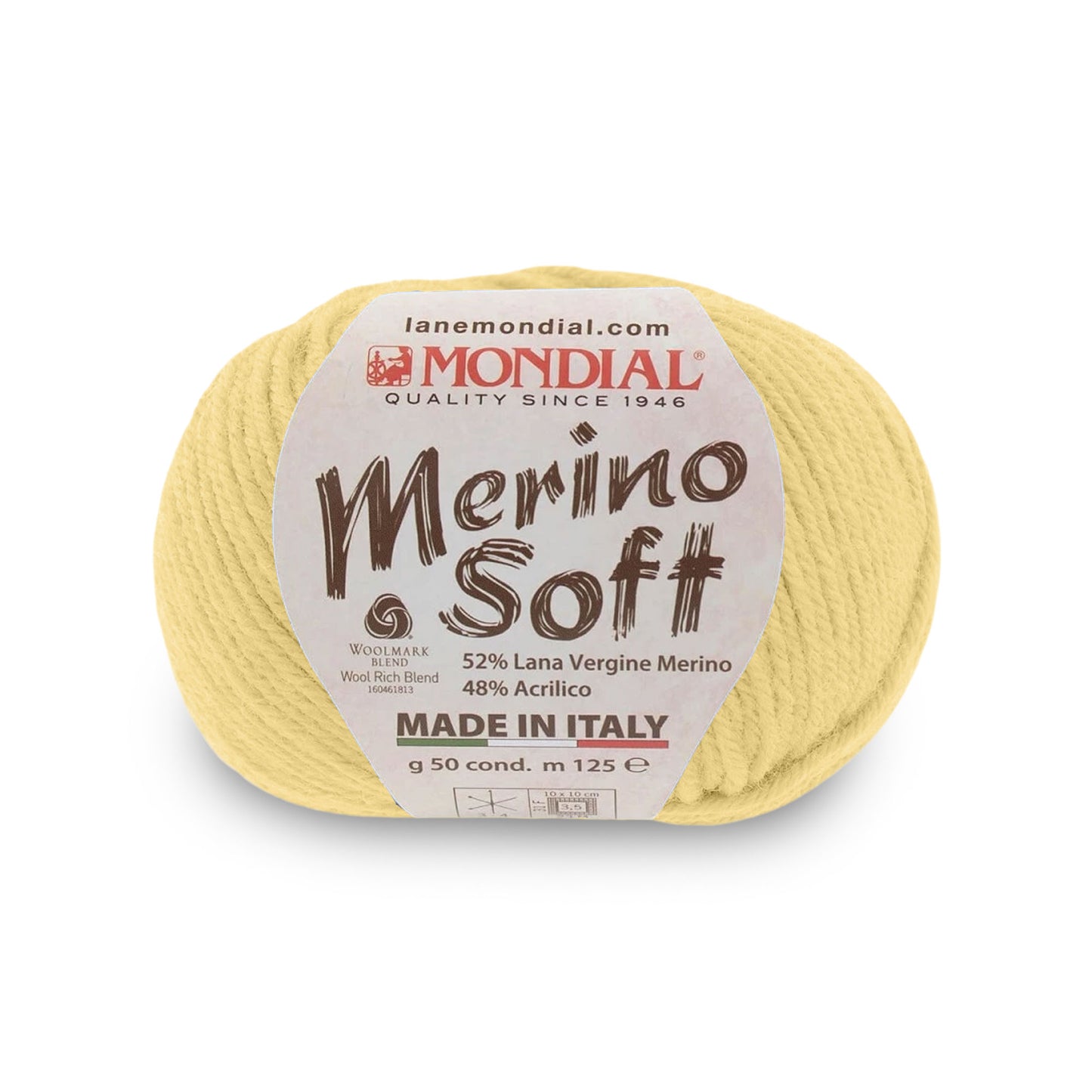 gomitolo mondial merino soft lana merino acrilico Giallo Baby 087