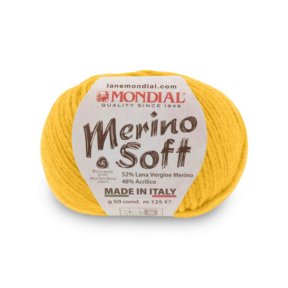 gomitolo mondial merino soft lana merino acrilico Giallo 608