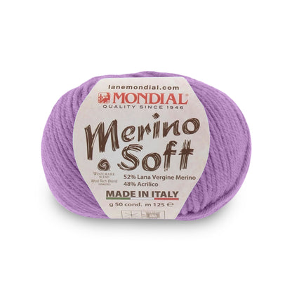 gomitolo mondial merino soft lana merino acrilico Lilla 155