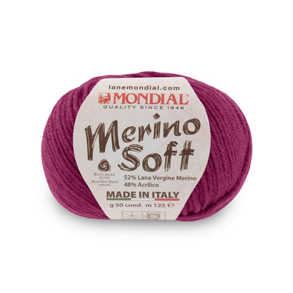 gomitolo mondial merino soft lana merino acrilico Magenta 357