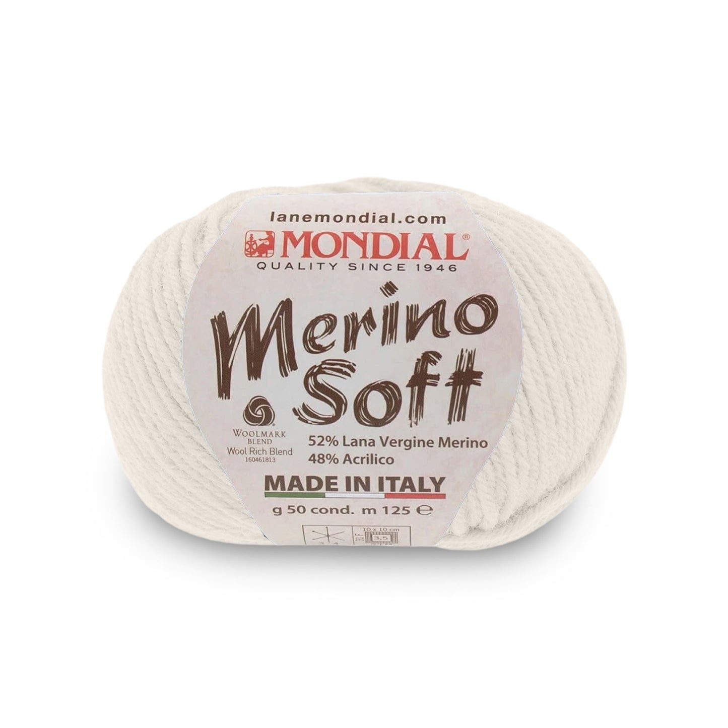gomitolo mondial merino soft lana merino acrilico Panna 426