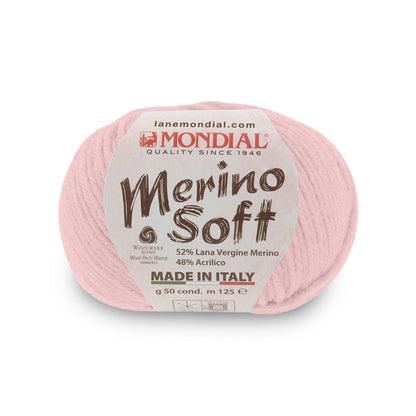 gomitolo mondial merino soft lana merino acrilico Rosa Baby 595