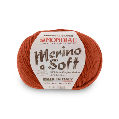 gomitolo mondial merino soft lana merino acrilico Ruggine 771