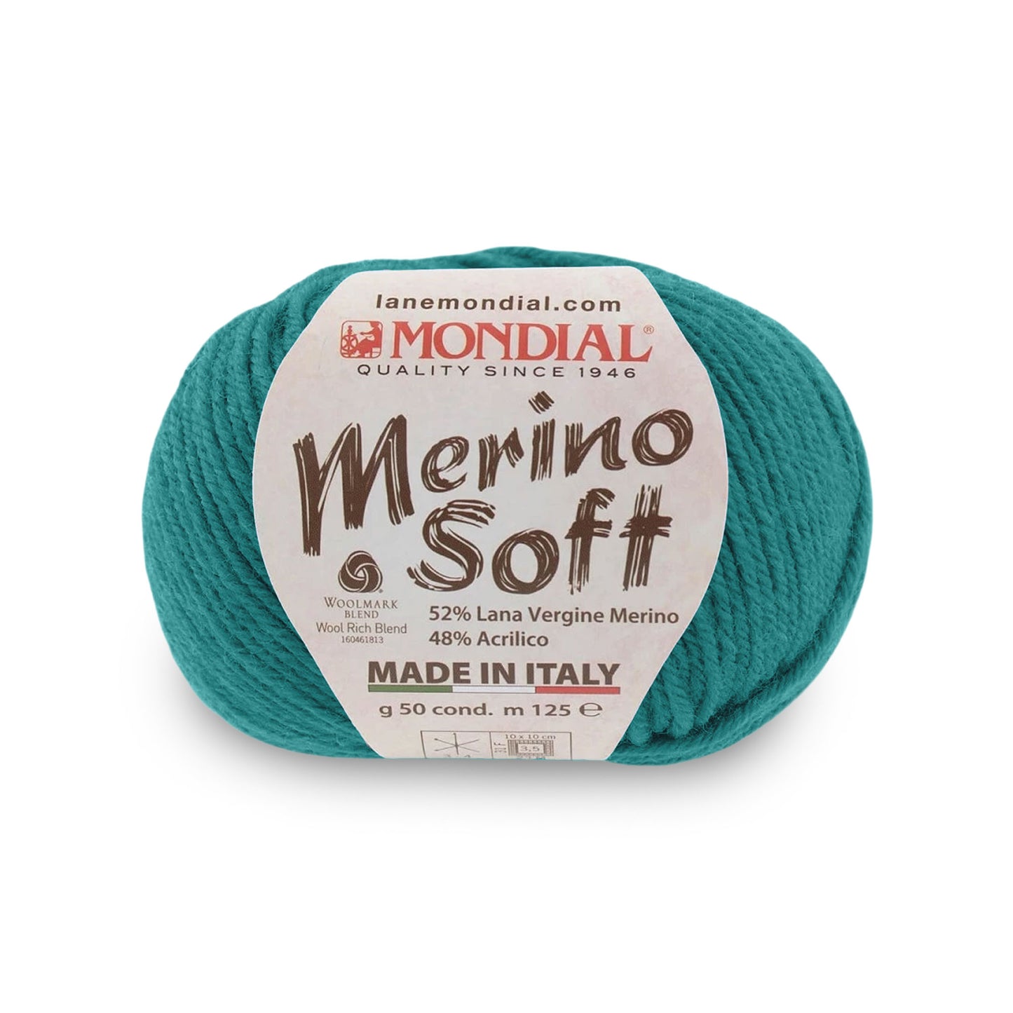 gomitolo mondial merino soft lana merino acrilico Turchese 755