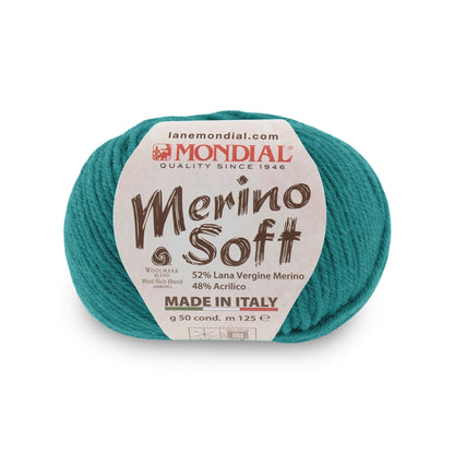 gomitolo mondial merino soft lana merino acrilico Turchese 755