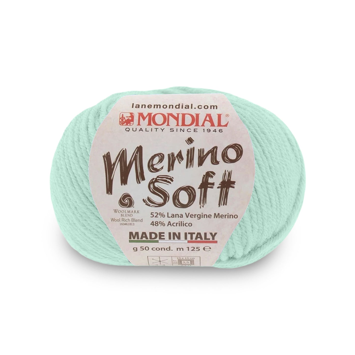 gomitolo mondial merino soft lana merino acrilico Verde Baby 026