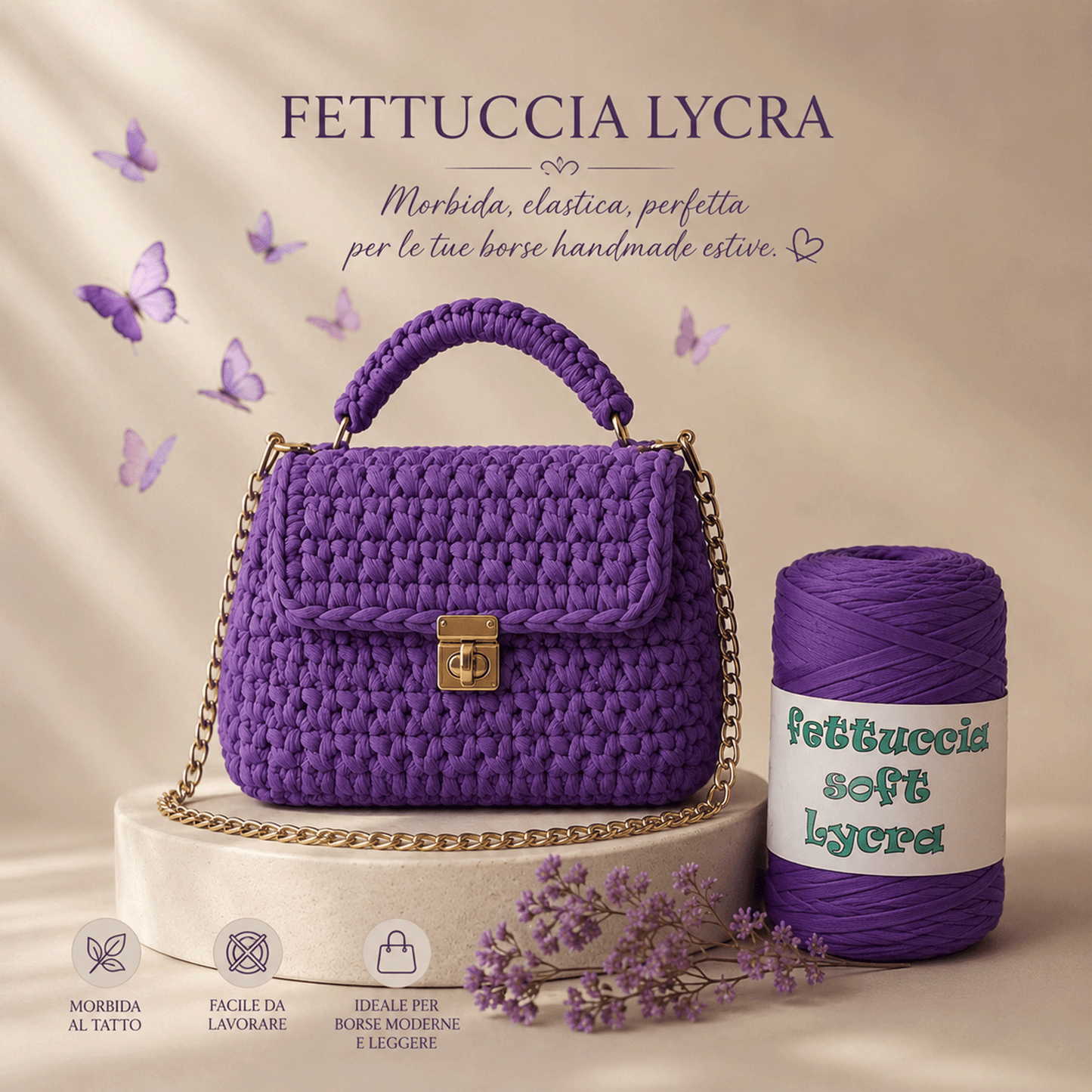 Fettuccia Lycra – Fettuccia Elastica per Borse Uncinetto 400g