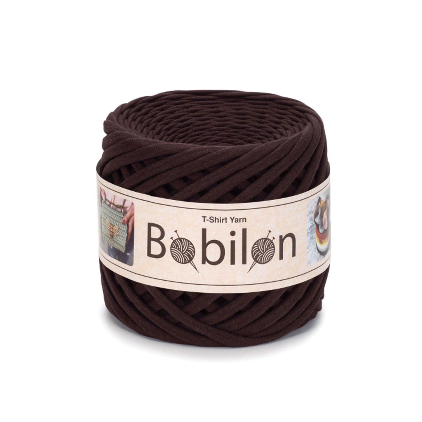 Fettuccia Bobilon Medium 7-9 mm filato T-shirt per borse e cestini – colore hot chocolate