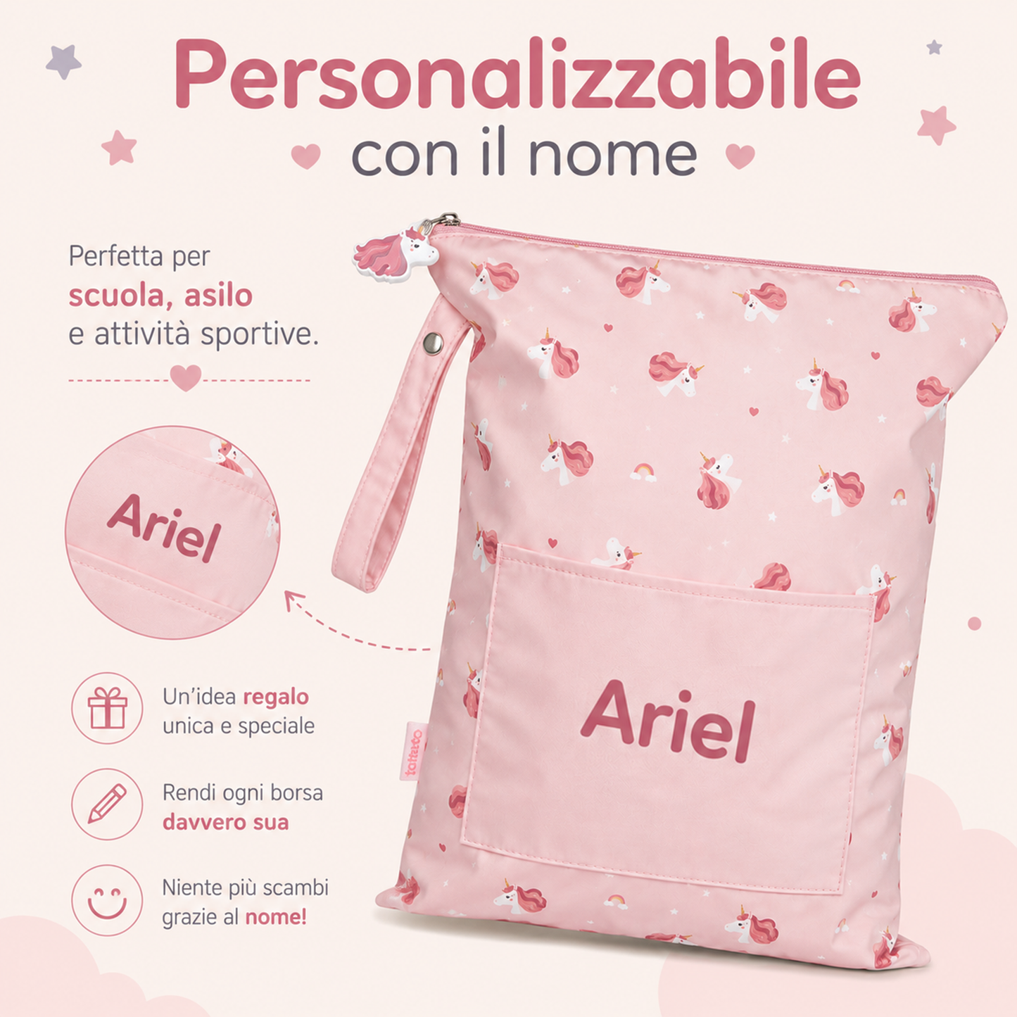 Borsa Impermeabile Tutete Personalizzabile con Ricamo