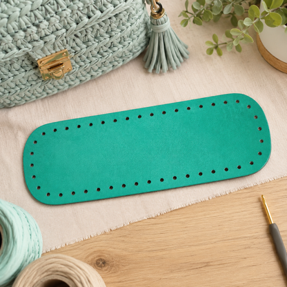 Fondo Borsa Ovale 24x8 cm in Pelle Sintetica e Cuoio Rigenerato - Vari Colori