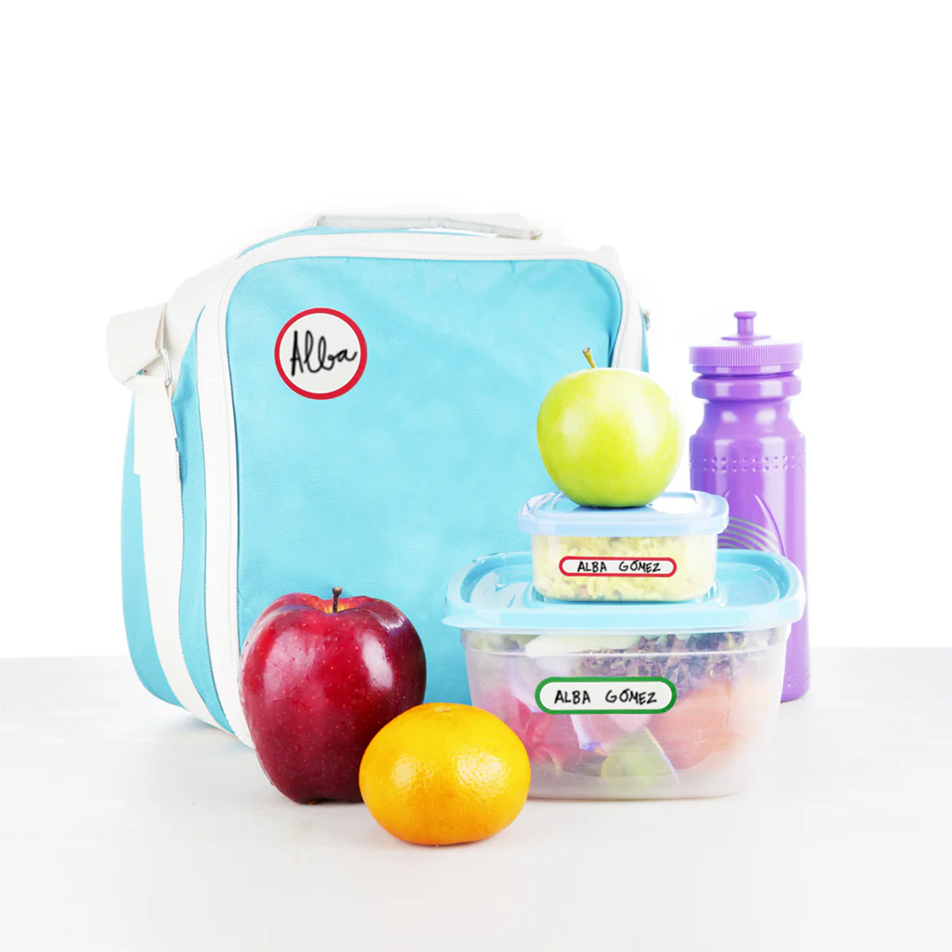 Etichette adesive resistenti per lunch box e borracce borse