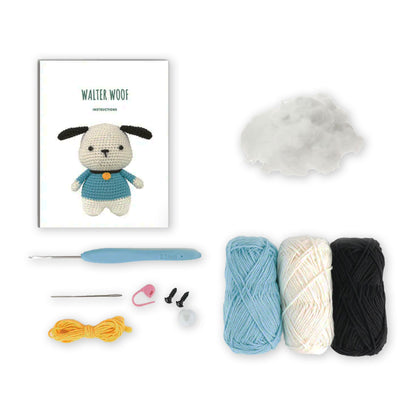Contenuto kit Anchor Walter Woof con filati e accessori