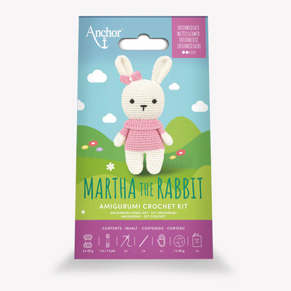 Martha the Rabbit coniglietta amigurumi Anchor finita con vestitino rosa