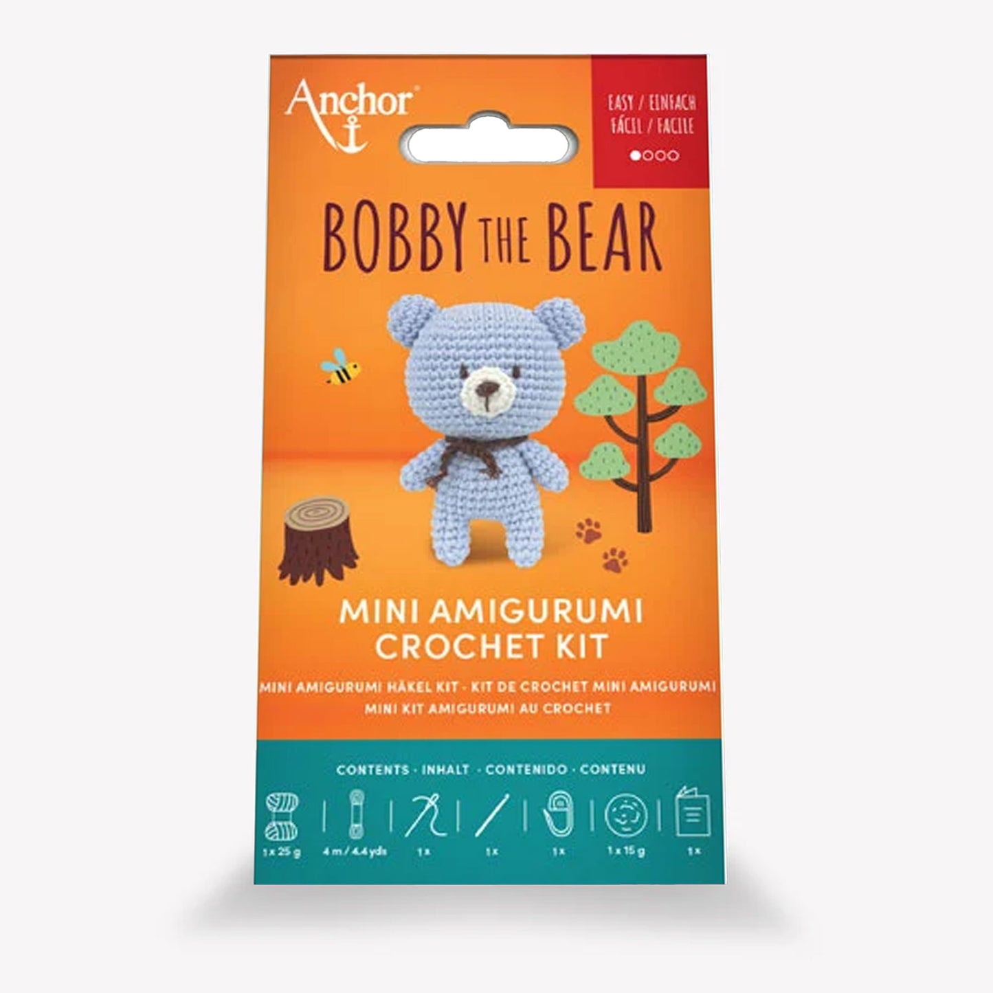 Bobby the Bear orsetto amigurumi azzurro finito