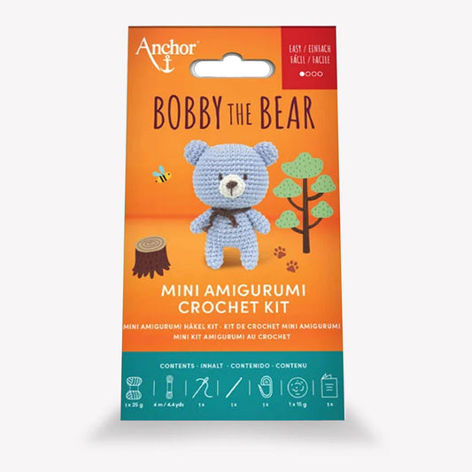 Bobby the Bear orsetto amigurumi azzurro finito