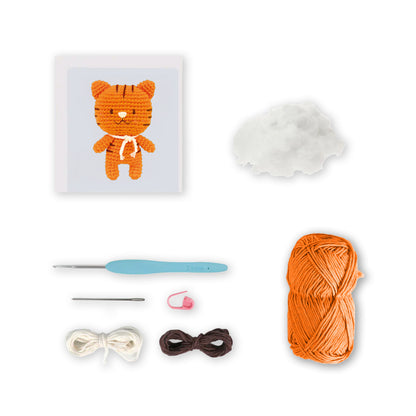 Contenuto kit Tyson the Tiger con filati e accessori