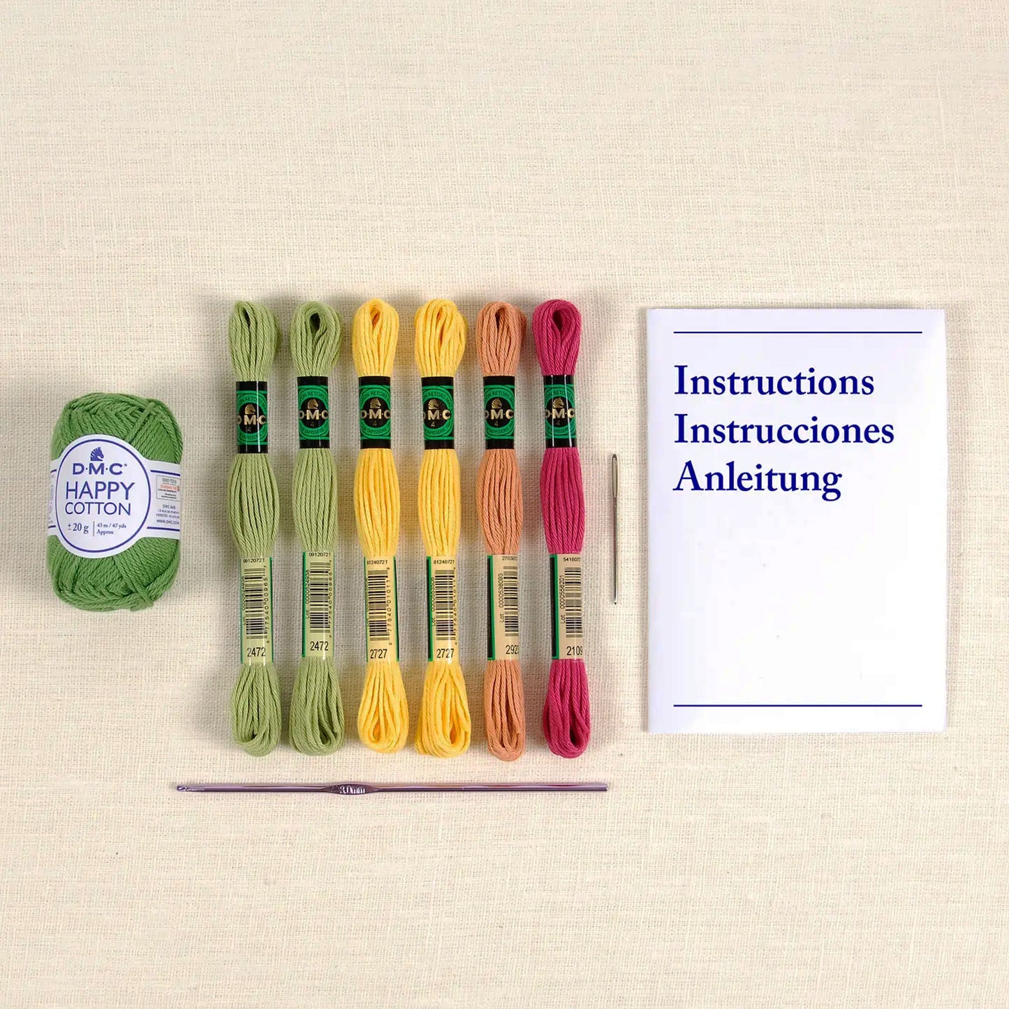 DMC Kit Amigurumi Wild Meadow Bouquet – Set Uncinetto Intermedio con Filati Happy Cotton