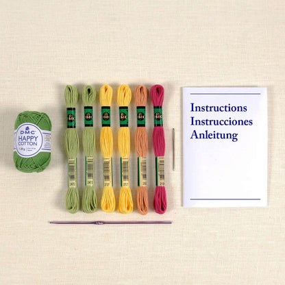 DMC Kit Amigurumi Wild Meadow Bouquet – Set Uncinetto Intermedio con Filati Happy Cotton