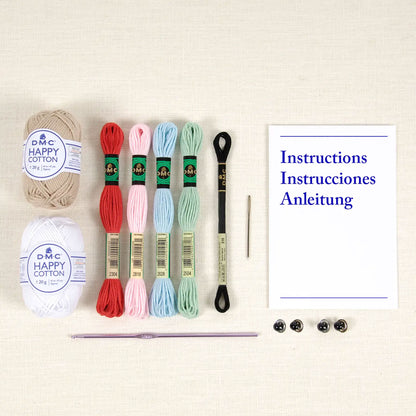 contenuto kit amigurumi dmc happy cotton filati accessori