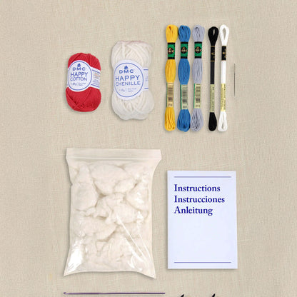 Contenuto kit DMC Happy Cotton, Happy Chenille, imbottitura e accessori