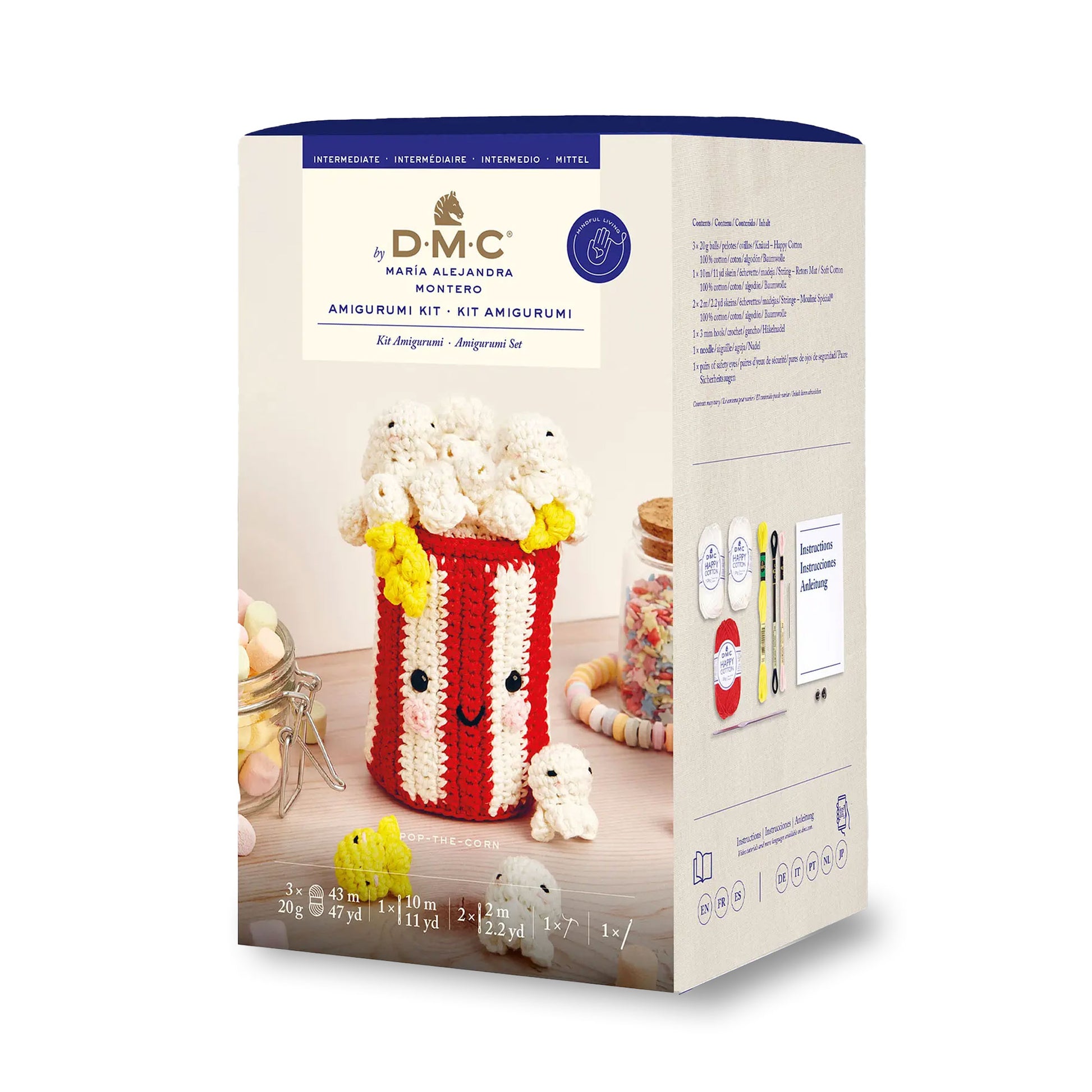 Kit amigurumi DMC Pop The Corn Maria Alejandra Montero con filato Happy Cotton 100% cotone
