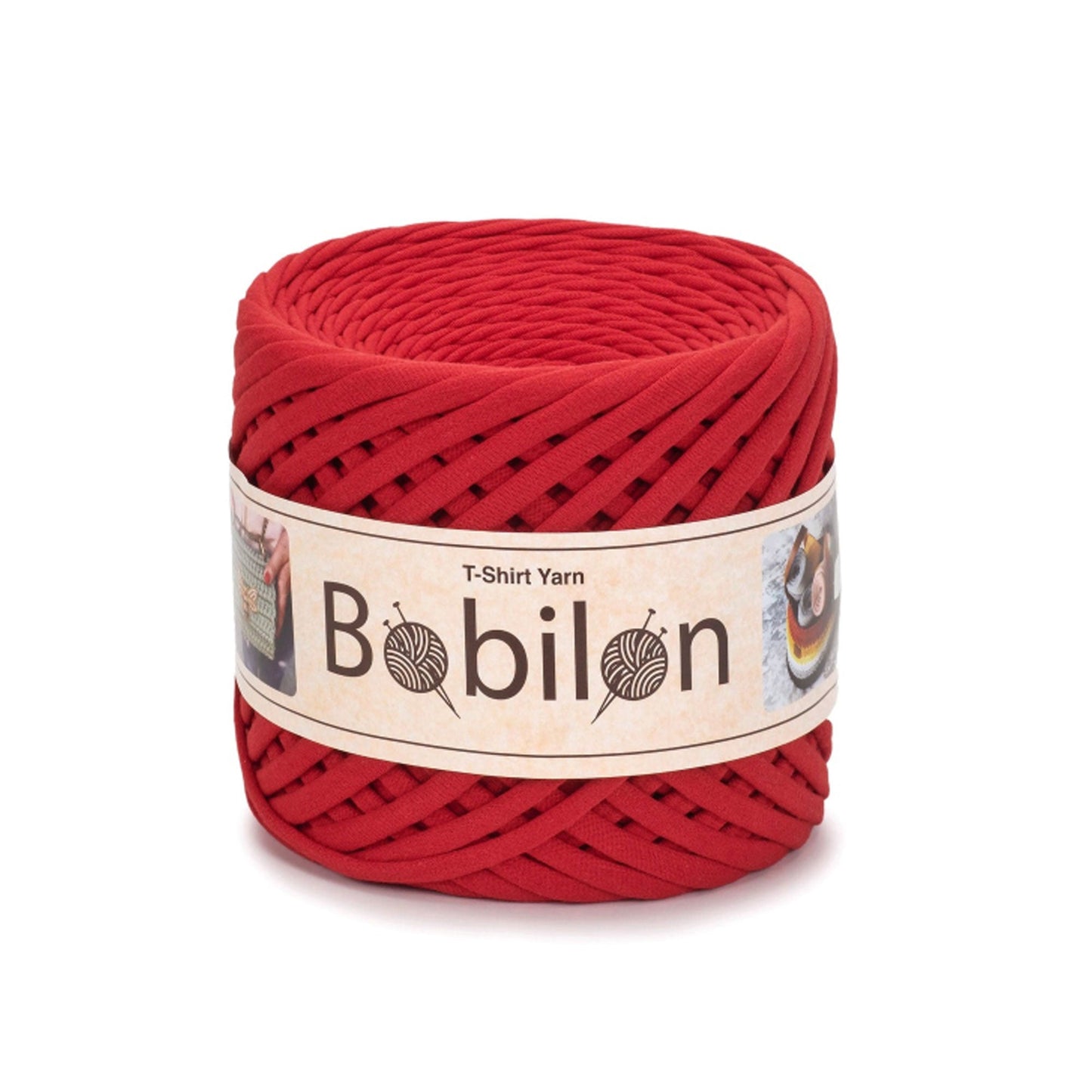 Fettuccia Bobilon Medium 7-9 mm filato T-shirt per borse e cestini – colore lady in red